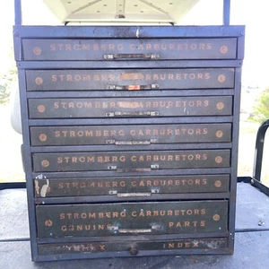 Vintage STROMBERG Carburetor Genuine Cabinet Display Automobile Garage Mancave - Picture 1 of 20