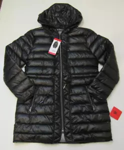KENNETH COLE Black Hood Puffer Jacket Coat NWT Womens Sz Medium - Picture 1 of 2
