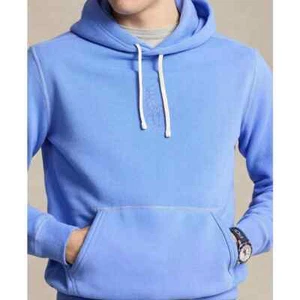 $138 Polo Ralph Lauren Men's Big Pony Fleece Hoodie, Blue Choose Your Size New - Picture 1 of 6