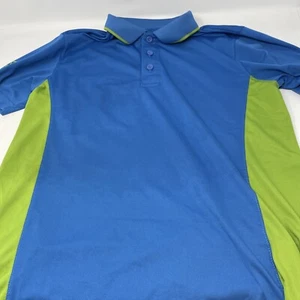 Kings Island Cedar Fair Employee Polo Shirt Blue And Green Size Small  - Picture 1 of 10