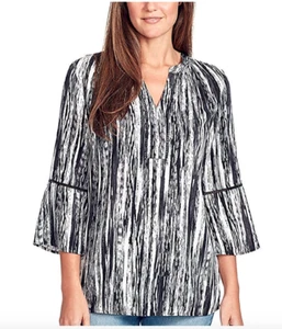 Gloria Vanderbilt Damen Bluse mit V-Gekerbtem Ausschnitt bedruckt - Bild 1 von 16