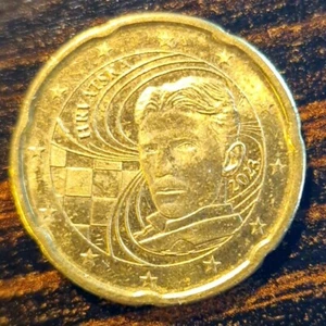 20 Cent Kroatien 2023 Nikola Tesla Umlaufmünze - Bild 1 von 2