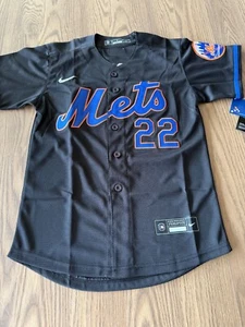 sNWT Juan Soto New York Mets Jersey #22 Black Youth Medium Stitched - Picture 1 of 5