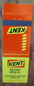 FARM RELATED: KENT FEEDS (WESTABY GRAIN CO.) (ALEXANDER, IOWA) MATCHBOOK -F8 - Picture 1 of 1
