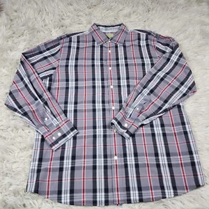 Sonoma Button Up Shirt Adult Large Red Black Fitted Long Sleeve Casual Mens - Picture 1 of 7