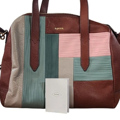 Bolso Bandolera Fossil Sydney Patchwork Cuero Asa Superior Multicolor Foto 1 de 4