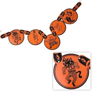 Vtg Halloween Decor Banner Jointed Garland Biestle Reproduction Die Cut Style 4' - Picture 1 of 10
