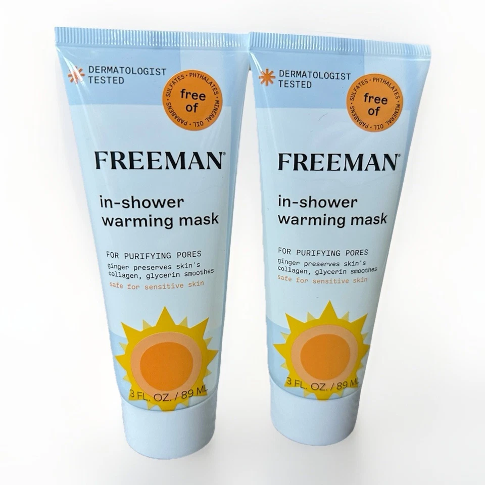 Freeman In Shower  Warming Facial Mask Set of 2 Purifying Pores Sensitive Skin - Image 1 of 4