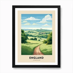 Póster arte de pared enmarcado Hiki vintage de Cotswold Way England 2 lienzo impresión cuadro - Imagen 1 de 4