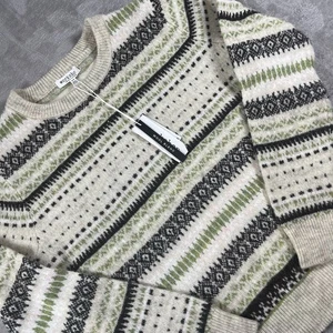 WORKSHOP Republic Clothing Pullover Fair Isle nordisch beige Strickpullover Medium neu mit Etikett - Bild 1 von 9