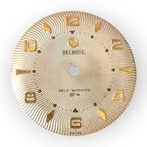 Vintage Helbros Watch Sunburst Gold Fancy Dial 27.4mm Part Self-Winding - Picture 1 of 4