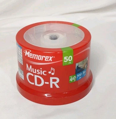 NEW Memorex Music CD-R 50 Pack 700MB 80 Minute 40x Speed - Image 1 of 3