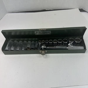 S-K TOOLS 3/8" DRIVE DEEP & SHALLOW RATCHET SOCKET WRENCH SET 45170 - USA SAE - Picture 1 of 16