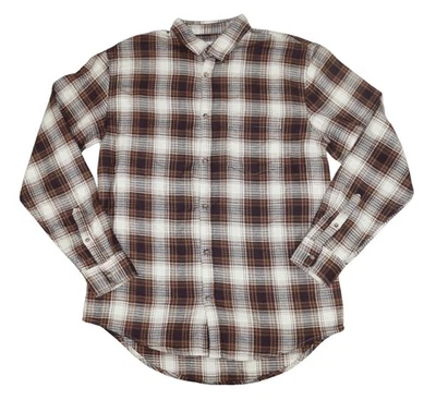 Camisa para hombre de algodón en Boston tejida gofre a cuadros manga larga con botones nueva con etiquetas Foto 1 de 4