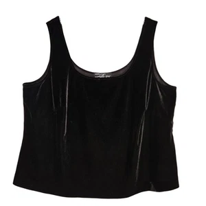 Alex Evenings Damen schwarz Samt Tank Top 2X ärmellos U-Ausschnitt romantisch Goth - Bild 1 von 13
