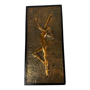 Vintage geprägte Dose Frau / auf Holz gefasst. Deko / Pinup. ca. 70er Jahre - Bild 1 von 9