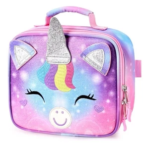 Lunch Box Bambina per Scuola Ragazze Bambini Isolato Riutilizzabile Lunchbox Unicorno Pi - Foto 1 di 6