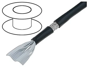 3659/10SF (100FT) Leitungen: Flachband rund 127mm Line Cu 10x28AWG PVC schwarz - Bild 1 von 1