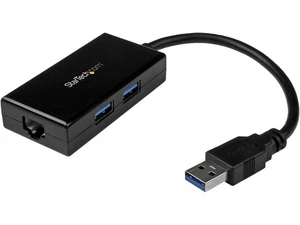 StarTech.com USB 3.0 to Gigabit Network Adapter with Built-In 2-Port USB Hub - - Picture 1 of 5
