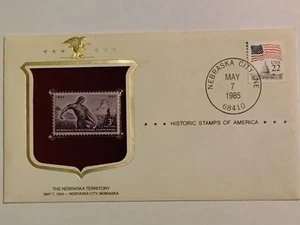 NEBRASKA TERRITORY HISTORIC STAMPS OF AMERICA COVER 1985 SCOTT #1060 - Picture 1 of 1