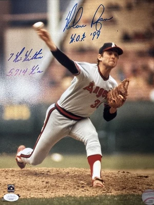 RARE Nolan Ryan Autographed California Angels l11x14 JSA COA 3 INSCRIPTIONS! - Image 1 of 4