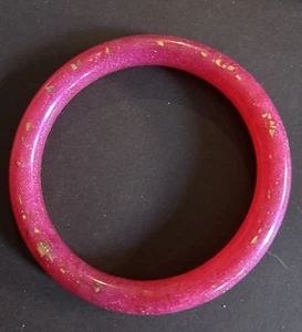 This Red And Gold Speckled Resin Bracelet Bangle For Smaller Hands Or Wrist - Picture 1 of 12