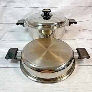 AMERICRAFT West Bend 6 cuartos de galón tapa cúpula olla y tapa regular SIN AGUA EE. UU. De colección - Imagen 1 de 10