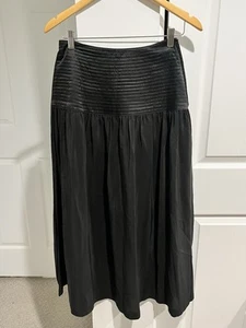 Vintage Relin Of San Francisco 100% Seide Schwarz Maxirock-gefüttert-WitchyCore-Goth - Bild 1 von 9