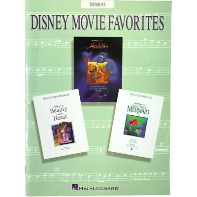 Disney Movie Favorites Trombone Sheet Music Aladdin Little Mermaid Beauty Beast - Image 1 of 4