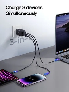 USB Type C Fast Charger 65W GaN Quick Charger For iPhone Samsung Univers - Picture 1 of 15
