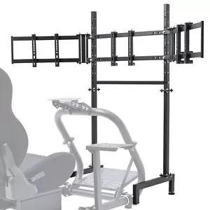Zootopo Triple Monitor Mount Stand for Round Tube Racing Simulator Cockpit - Picture 1 of 7