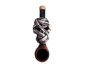 Momia Hecha a Mano Tabaco Fumar Mini Pipa Envuelta Monstruo Horror Egipcio - Imagen 1 de 2