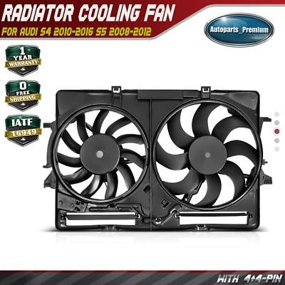 Radiador duplo e conjunto de ventilador condensador com escova para Audi S4 2010-2016 S5 08-12 - Imagem 1 de 4