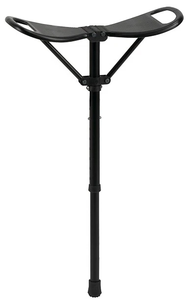 Sitzstock mit Kunststoff-Flügelsitz - Gehstock mit ausklappbarem Sitz - Einbein  - Bild 1 von 1