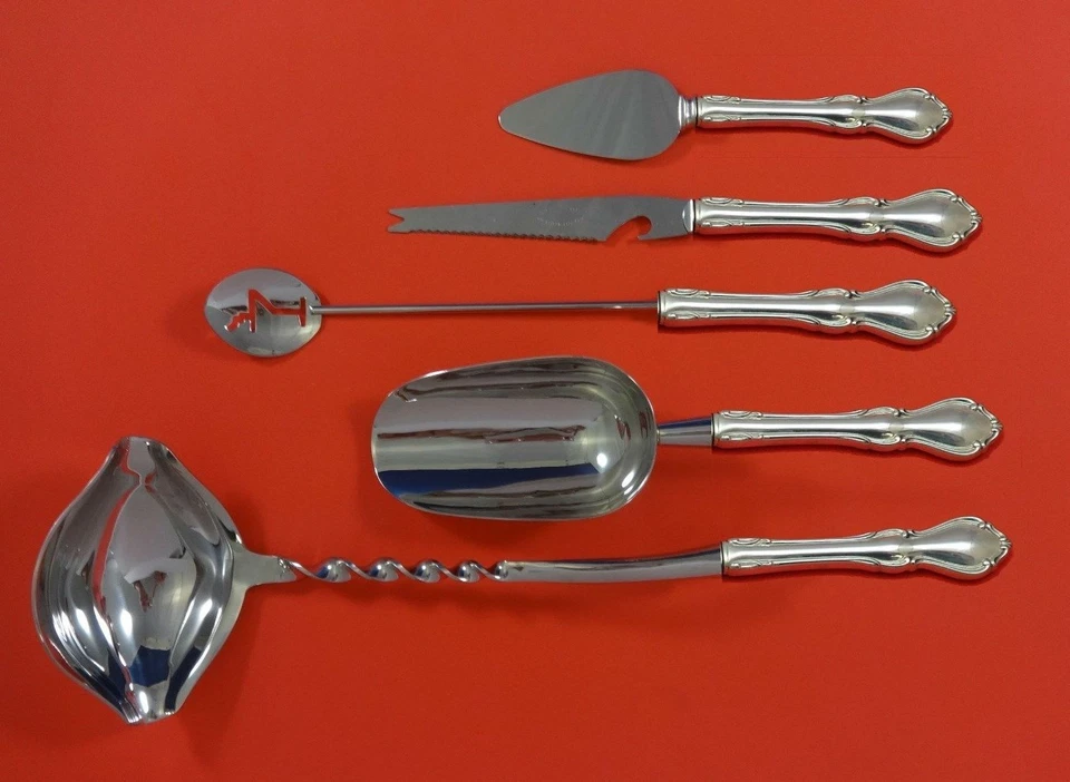 Juego de bar de cócteles Hampton Court de Reed & Barton de plata esterlina personalizado de 5 piezas Foto 1 de 1