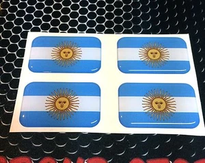 Argentina Flag Messi Domed Decal Emblem Car 3D Sticker 1.75"x1.1" Set of 2 or 4 - Imagen 1 de 7
