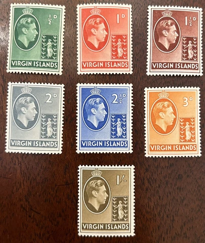 Virgin Islands: 1938-47. Set of 7 SC#76-81, 83 MLH. Cat $ 10. Lot #04-07287 Cover