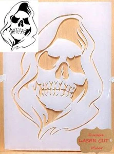 Reaper skull stencil Airbrush art stencil artists reaper skull template - Foto 1 di 3