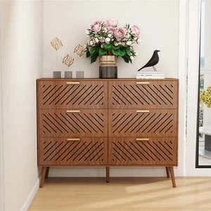 Wood Storage Organizer Kitchen Chest of Drawers Storage Cabinet with 6 Drawers - Picture 1 of 6