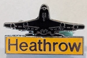 Heathrow Airport Pilot Airplane - Metal Lapel / Hat Pin - Picture 1 of 6