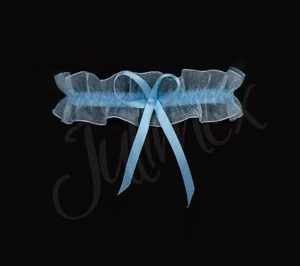 JULIMEX ~ ODESSA ~ ETWAS BLAUES Strumpfband Organza blau Braut Hochzeit NEU - Picture 1 of 3