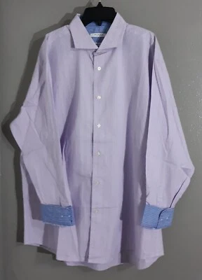CAMISA DE VESTIR PARA HOMBRE ISAAC MIZRAHI MANGA LARGA/BOTÓN AJUSTADA.TALLA 17.5 Foto 1 de 4