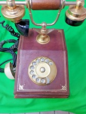 TELEFONO VINTAGE anni 70/80 in LEGNO RIVESTITO IN PELLE made in ITALY