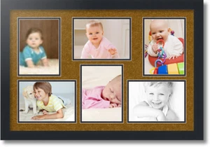 ArtToFrames Collage Mat Picture Photo Frame 6 5x7" Openings in Satin Black 351 - Picture 1 of 62