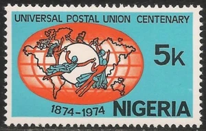 Nigeria #321 (A83) VF MNH - 1974 5k Globe and UPU Emblem - Picture 1 of 1