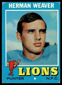 Topps Herman Weaver 1971 radiocontrol Detroit Lions #183 - Imagen 1 de 2