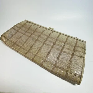 Vintage Aldo Large Brown Clutch Evening 14” Bag Purse Reptile Snake Design (UU) - Picture 1 of 6