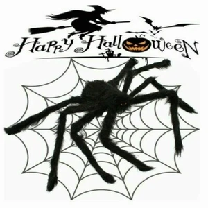 35" Plush Soft Spider Halloween Haunted House Props Giant Spider Decoration DIY - Picture 1 of 8