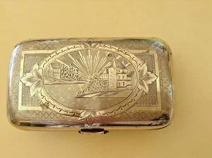 ANTIQUE BEGGING XIX CENTURY STERLING SILVER CIGARETTE & VESTA CASE ! - Bild 1 von 5