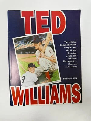 FEB 5 1994 TED WILLIAMS COMMEMORATIVE PROGRAM BOOKLET BOSTON RED SOX MLB - Image 1 of 3